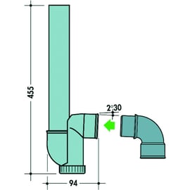 Siphon de machine à laver 1YH42C - horizontale