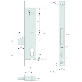 Serrure 1 point pêne dormant seul basculant 2362