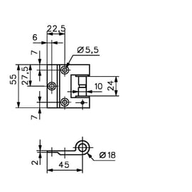 Fiche en applique 3206 pour porte en verre