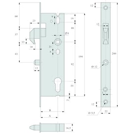 Serrure 1 point à mentonnet 2565
