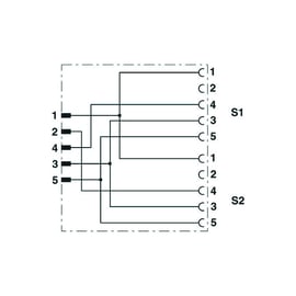 Répartiteur en Y série SAC-3P - 5 pôles - M12 - SAC-3P-M12Y/2XM12FS PE