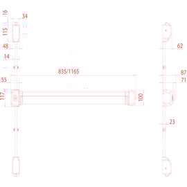 Serrure antipanique FLUID 2 points haut et bas coupe-feu
