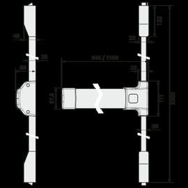 Serrure antipanique Push Bar 90+ 2 points haut et bas coupe-feu