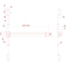Serrure antipanique FLUID 3 points haut et bas coupe-feu