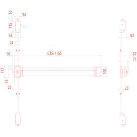 Serrure antipanique FLUID 3 points haut et bas coupe-feu blanc