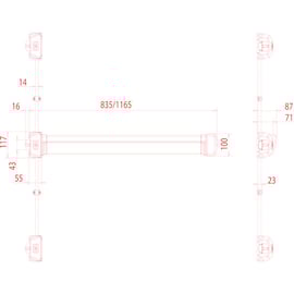 Serrure antipanique FLUID 3 points latéraux coupe-feu