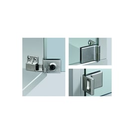 Poignée de meuble pour porte en verre nickelé mat