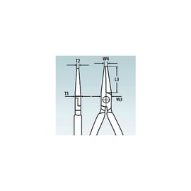 Pince à bec cigogne demi rond chromée isolée 1000V 200 mm