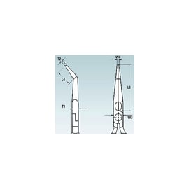 Pince à bec cigogne demi rond 40 degrés chromée isolée 1000V 200 mm