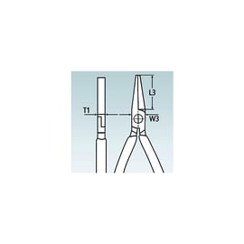 Pince à becs plats chromée avec manche bimatière 160 mm