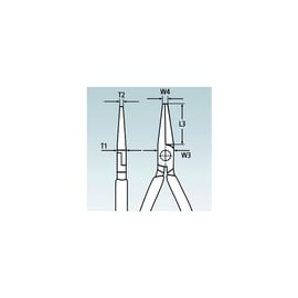 Pince à bec demi rond avec manche bimatière 160 mm