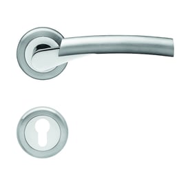 Ensemble sur rosace ATLANTIS inox poli/satiné clé I