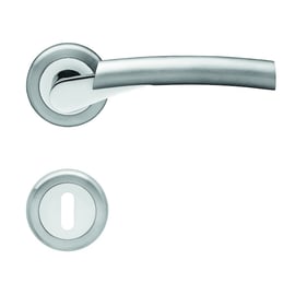 Ensemble sur rosace ATLANTIS inox poli/satiné clé L