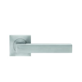 Ensemble sur rosace carrée SEATTLE inox satiné bec-de-cane