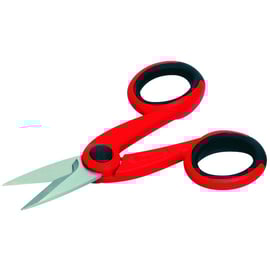 Ciseau d'électricien avec manche bimatière rouge 140 mm