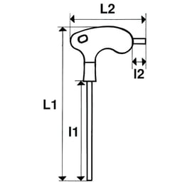 Clé mâle avec poignée en L Torx® T15