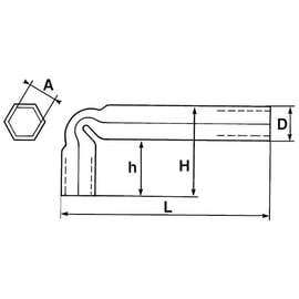 Clé en tube coudée 86