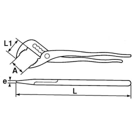 Pince multiprise à branches superposées chromées avec manche bimatière 250 mm Capacité de serrage 60 mm