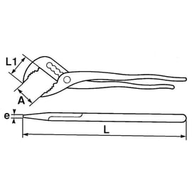 Pince multiprise à branches superposées chromées avec manche gainé PVC 250 mm