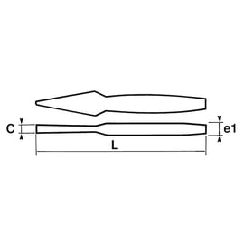 Bédane à profil constant - Épaisseur du tranchant : 10 mm - Longueur : 200 mm - Poids : 220 g
