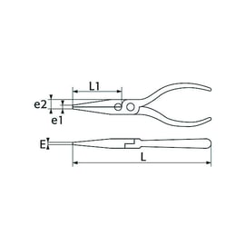 Pince à bec demi-rond droit isolée 1 000 V 237-TI
