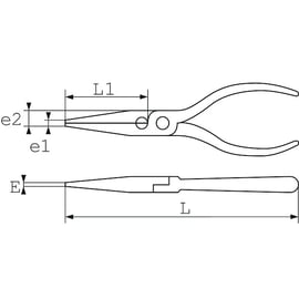 Pince à bec demi rond droit extra longue 237-28CP 280 mm