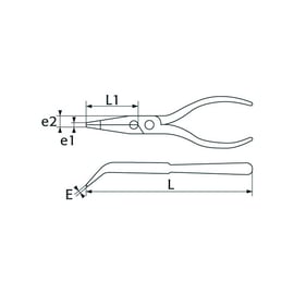Pince à bec demi-rond coudé isolée 1 000 V 239-TI
