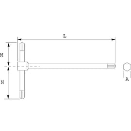 Clé mâle en T asymétrique 3 mm
