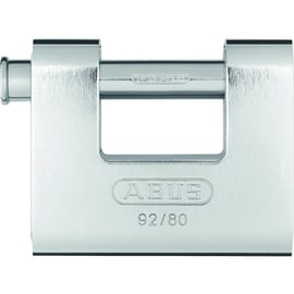 Cadenas rectangulaire monobloc laiton SERIE 92 avec 2 clés largeur du coffre 80 mm