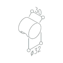 Bouton de meuble à encoche nylon MK79 blanc