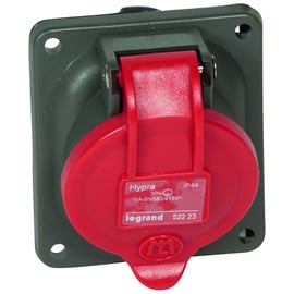Prise fixe d'appareillage industriel HYPRA 3P+T 380-415V - 16 A - 84 x 74 mm