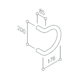 Poignée de tirage nylon STG84 filetée percée gris Manhattan