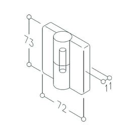 Paumelle TB78 nylon pour cloison modulaire