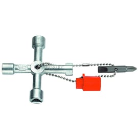 Clé en croix 4 empreintes avec embout de vissage Phillips® et plat 985548