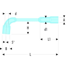 Clé à pipe 6 x 12 pans série 76