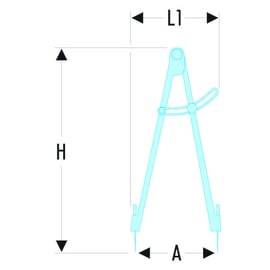Compas à tracer 823 1/4 cercle 300 mm