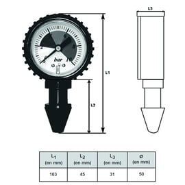 Manomètre MIOPRESS - 10 bar - 8 - 20 mm