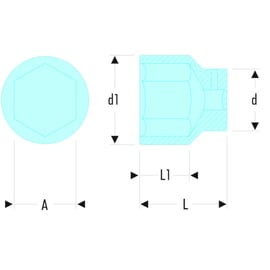 Douille 6 pans à profil OGV® 1" M.HA - 60 mm