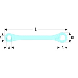 Clé polygonale à cliquet droite multi-ouvertures 64C