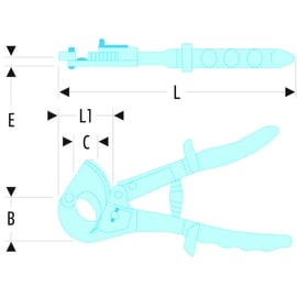 Pince coupe-câble à cliquet cuivre-aluminium 413
