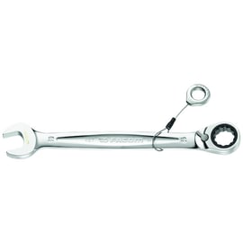 Clé mixte à cliquet chromé satiné avec attache 467.SLS - 24 mm x 320 mm - Épaisseur de fourche : 8,9 mm