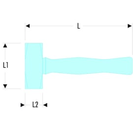 Masse à angles abattus manche hickory 1262H - 1 kg