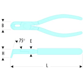 Pince coupante à 75° pour plastique 396 - 150 mm