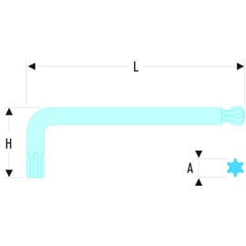 Clé mâle longue Torx® à tête sphérique 89S