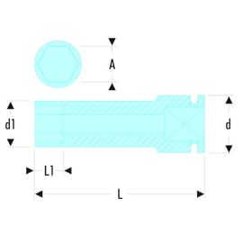 Douille impact 6 pans longue NK - 41 mm