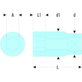 Douille 6 pans à profil OGV® 1/2" série S.H