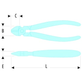 Pince coupante becs effilés coupe semi rase