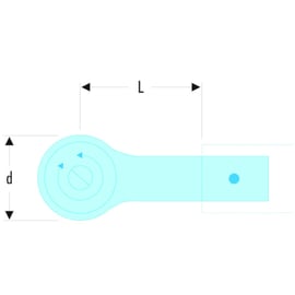 Cliquet dynamométrique 20X7 MM - 1/2" - tête ronde