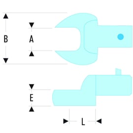 Embout à fourche pour clé dynamométrique attachement 9 x 12 mm