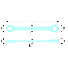 Clé polygonale à cliquet droite métrique 64